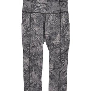 Lululemon Fast Free Crop 19" Kindred Spirit Alpine White Grey High Rise Size 6